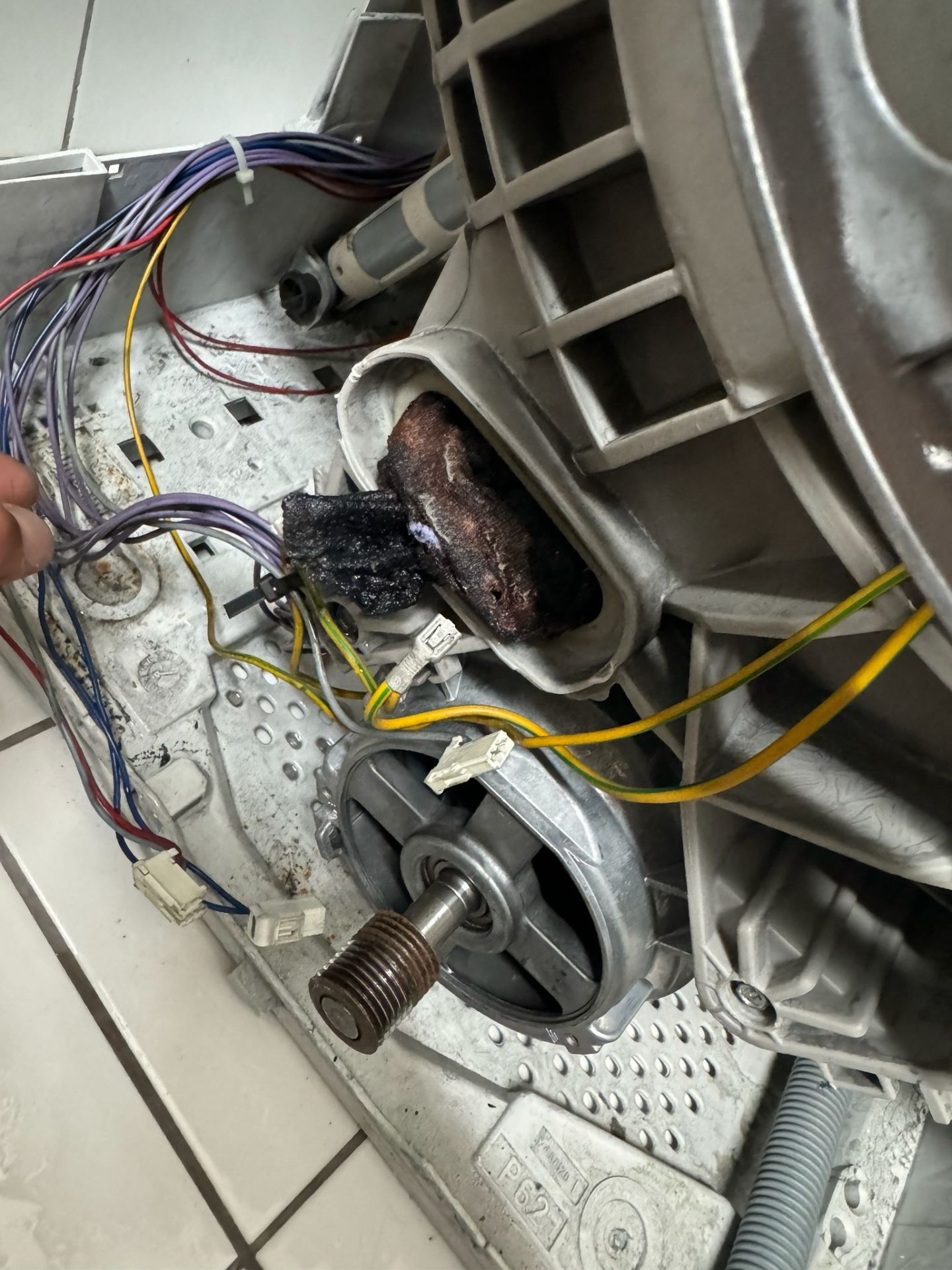 Doorgebrande wasmachinemotor